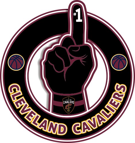 Number One Hand Cleveland Cavaliers logo vinyl decal